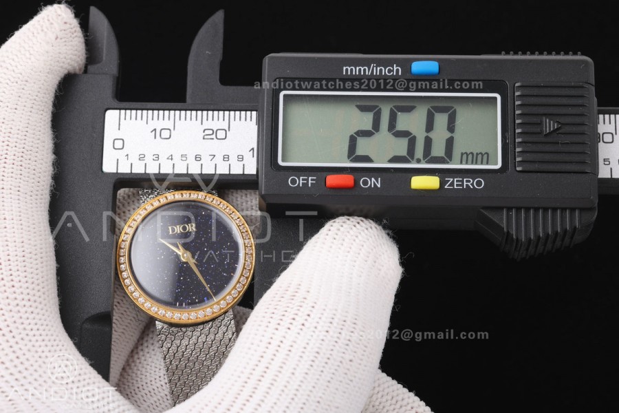 LA D DE DIOR YG 8848F 1:1 Best Edition Black Dial on SS Bracelet Quartz