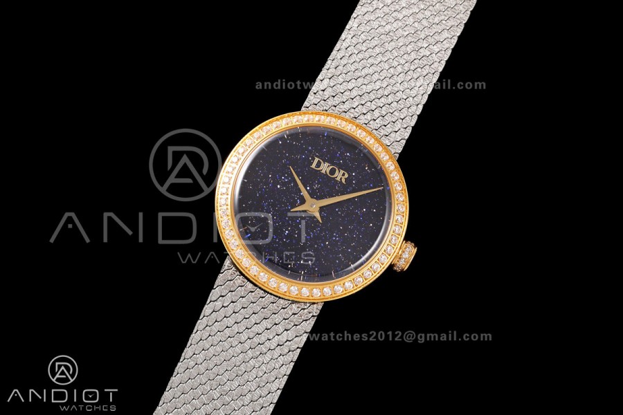 LA D DE DIOR YG 8848F 1:1 Best Edition Black Dial on SS Bracelet Quartz