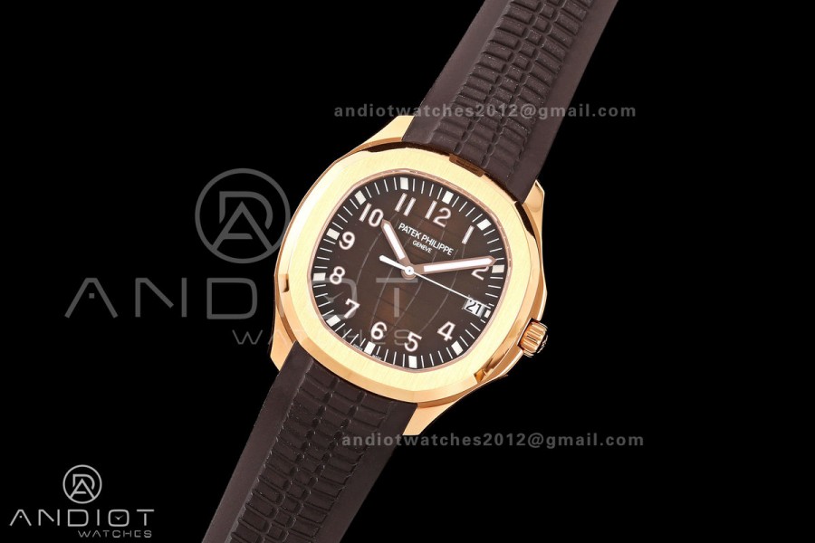 Aquanaut 5167 RG BBF 1:1 Best Edition Brown Dial on Brown Rubber Strap DPB330 Super Clone