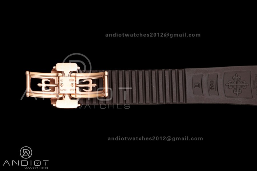 Aquanaut 5167 RG BBF 1:1 Best Edition Brown Dial on Brown Rubber Strap DPB330 Super Clone