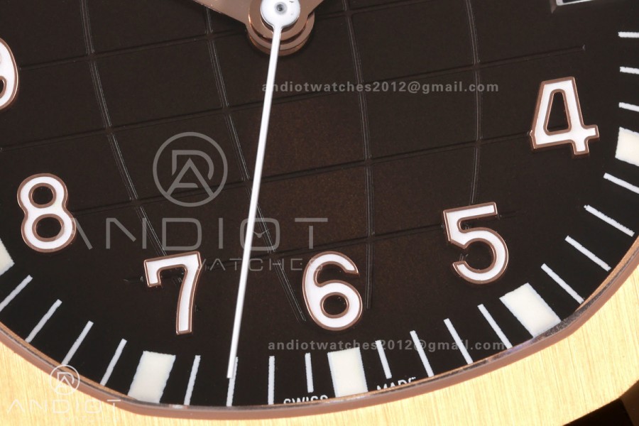 Aquanaut 5167 RG BBF 1:1 Best Edition Brown Dial on Brown Rubber Strap DPB330 Super Clone