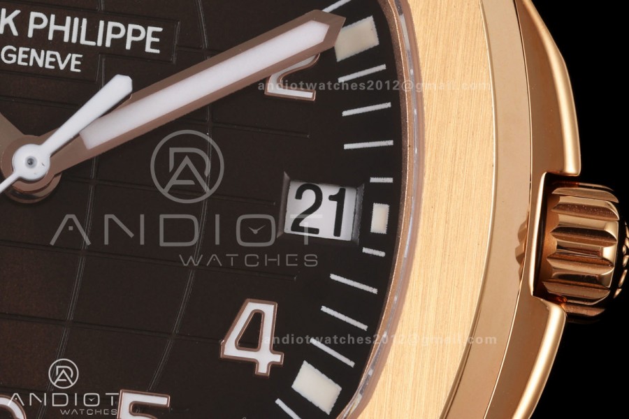 Aquanaut 5167 RG BBF 1:1 Best Edition Brown Dial on Brown Rubber Strap DPB330 Super Clone