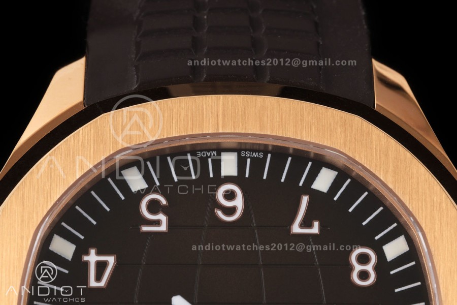 Aquanaut 5167 RG BBF 1:1 Best Edition Brown Dial on Brown Rubber Strap DPB330 Super Clone