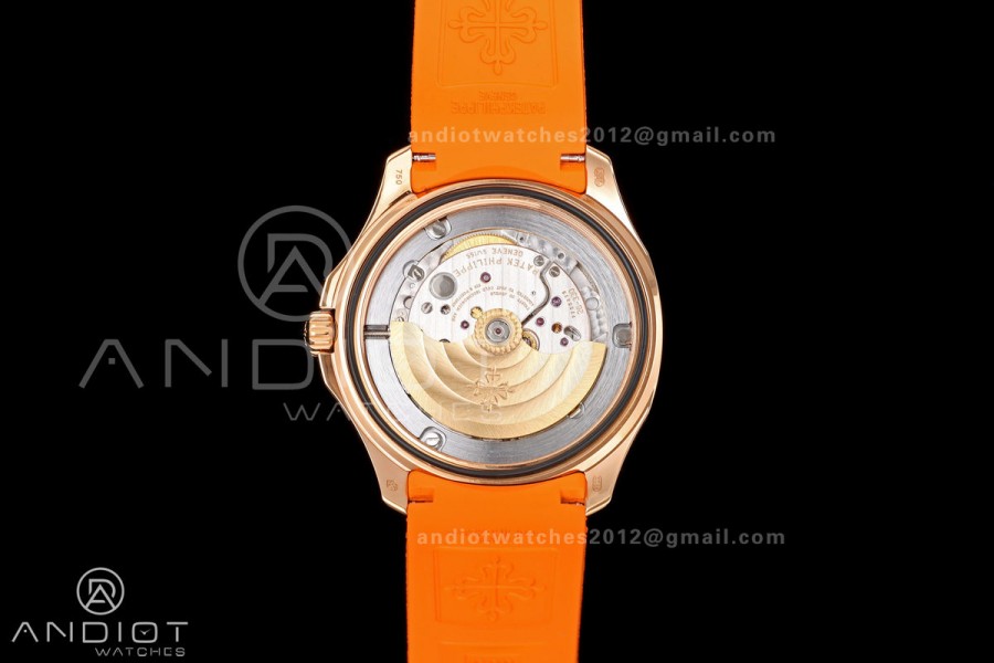 Aquanaut 5167 RG BBF 1:1 Best Edition Brown Dial on Orange Rubber Strap DPB330 Super Clone