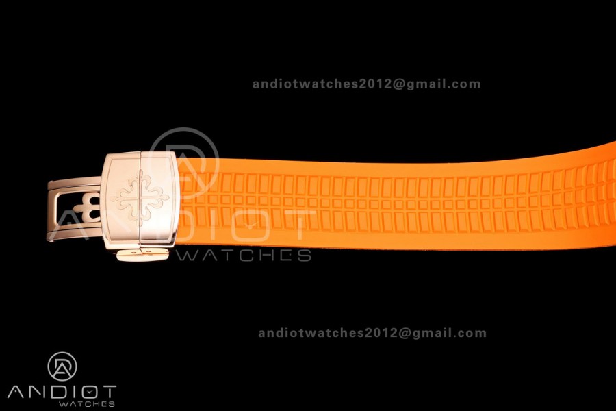 Aquanaut 5167 RG BBF 1:1 Best Edition Brown Dial on Orange Rubber Strap DPB330 Super Clone