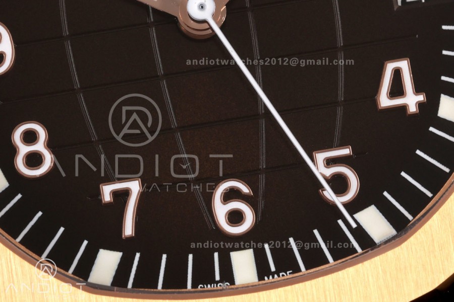 Aquanaut 5167 RG BBF 1:1 Best Edition Brown Dial on Orange Rubber Strap DPB330 Super Clone