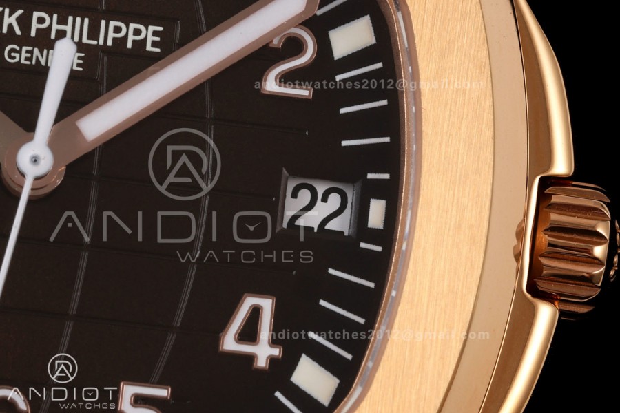 Aquanaut 5167 RG BBF 1:1 Best Edition Brown Dial on Orange Rubber Strap DPB330 Super Clone