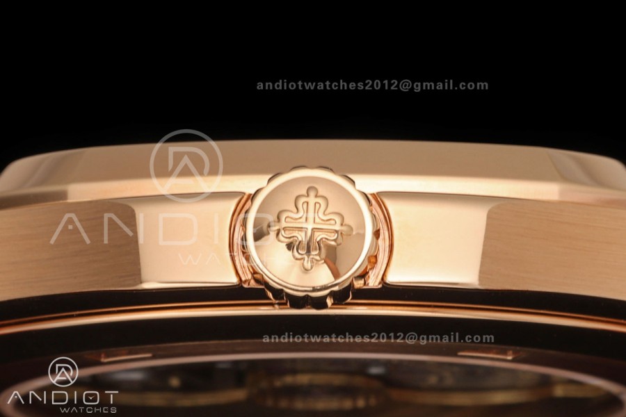 Aquanaut 5167 RG BBF 1:1 Best Edition Brown Dial on Orange Rubber Strap DPB330 Super Clone