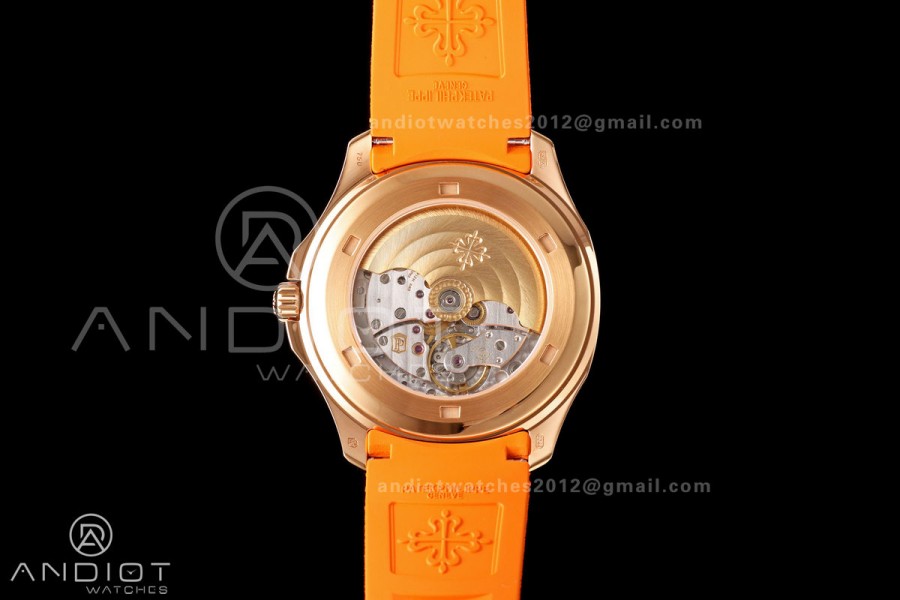 Aquanaut 5167 RG BBF 1:1 Best Edition Brown Dial on Orange Rubber Strap DPB330 Super Clone