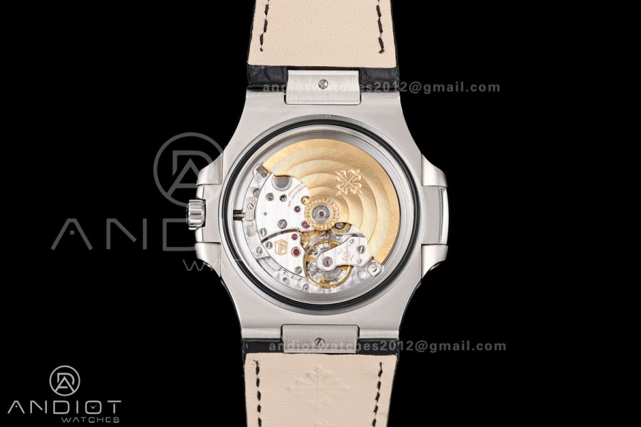 Nautilus 5711 SS BBF 1:1 Best Edition Gray Dial on Black Leather Strap DPB330 Super Clone