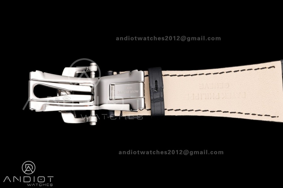 Nautilus 5711 SS BBF 1:1 Best Edition Gray Dial on Black Leather Strap DPB330 Super Clone