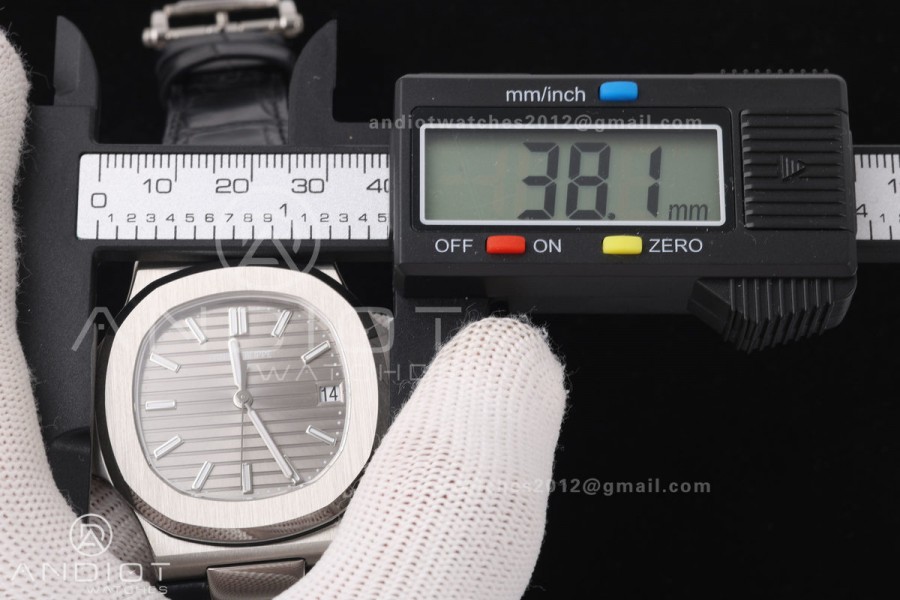 Nautilus 5711 SS BBF 1:1 Best Edition Gray Dial on Black Leather Strap DPB330 Super Clone