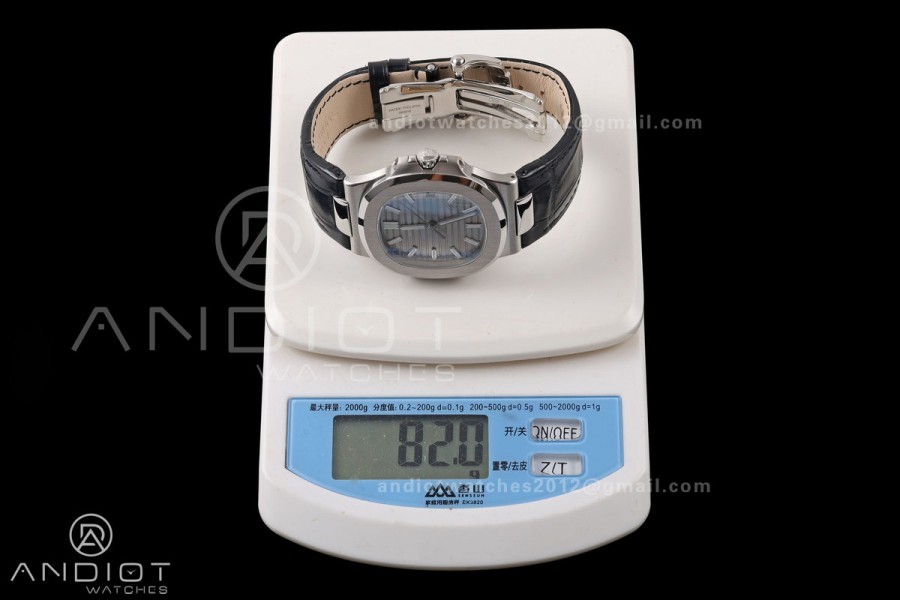 Nautilus 5711 SS BBF 1:1 Best Edition Gray Dial on Black Leather Strap DPB330 Super Clone