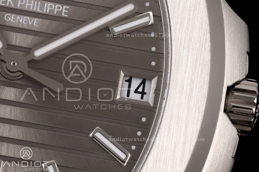 Nautilus 5711 SS BBF 1:1 Best Edition Gray Dial on Black Leather Strap DPB330 Super Clone