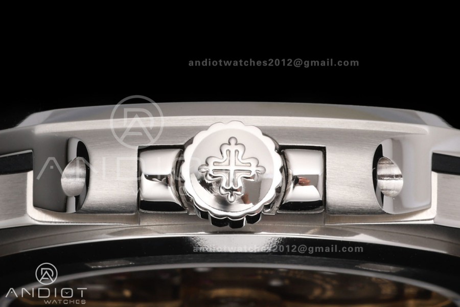 Nautilus 5711 SS BBF 1:1 Best Edition Gray Dial on Black Leather Strap DPB330 Super Clone