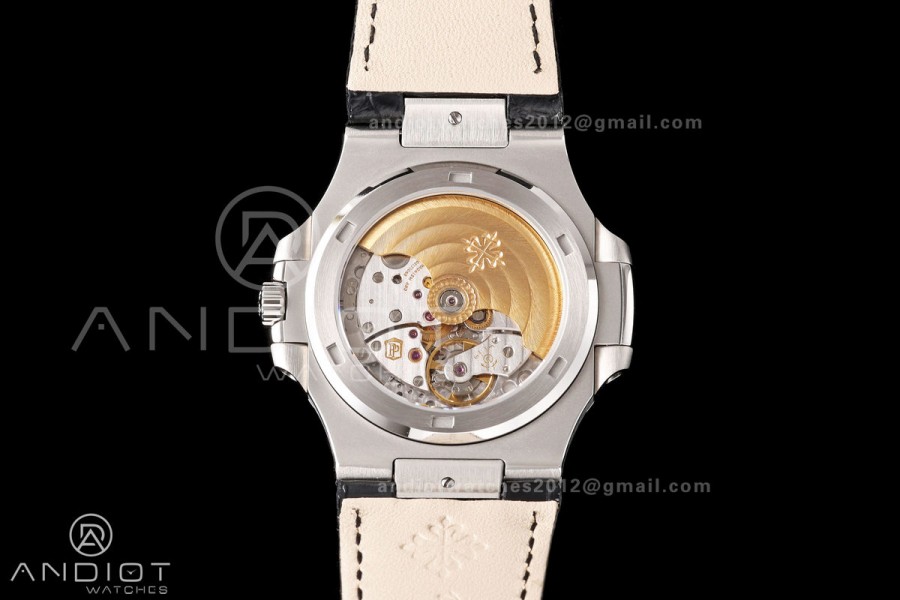Nautilus 5711 SS BBF 1:1 Best Edition Gray Dial on Black Leather Strap DPB330 Super Clone