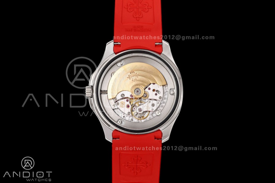 Aquanaut 5167 SS Singapore BBF 1:1 Best Edition Black Dial on Red Rubber Strap DPB330 Super Clone