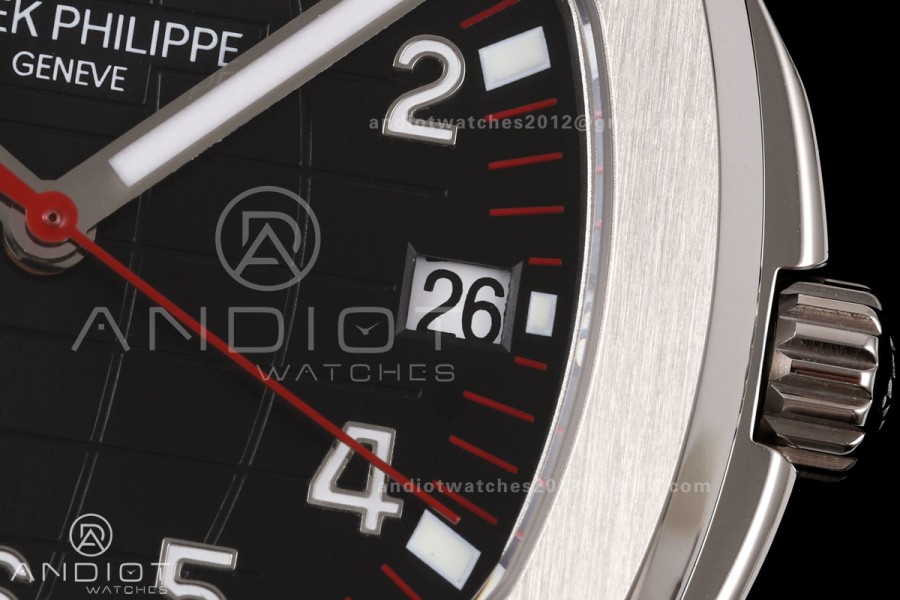 Aquanaut 5167 SS Singapore BBF 1:1 Best Edition Black Dial on Red Rubber Strap DPB330 Super Clone