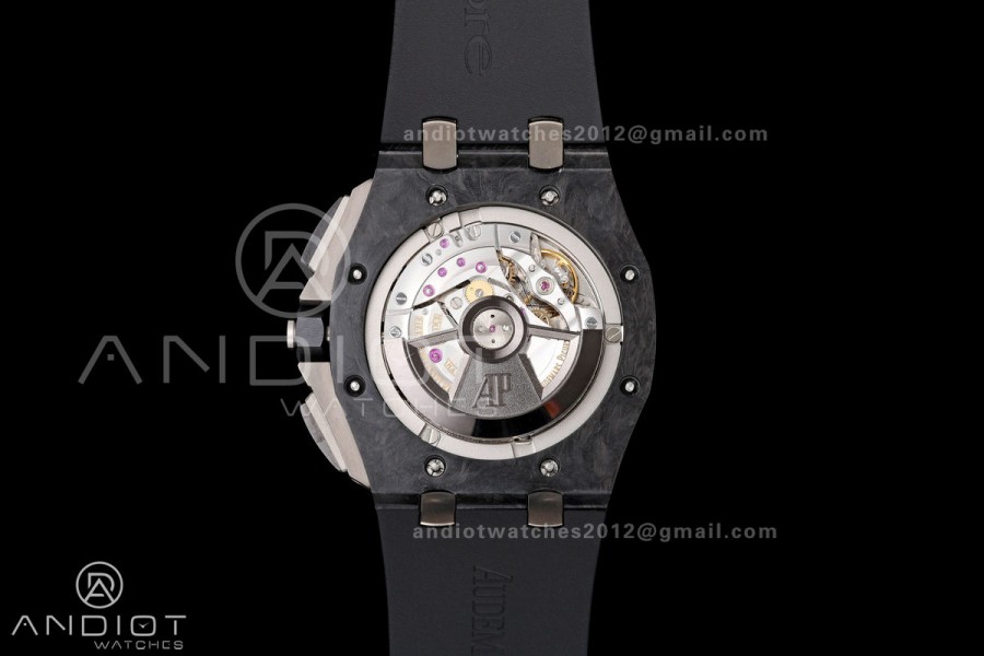 Royal Oak Offshore 44mm Forged Carbon Ceramic Bezel JF 1:1 Best Edition Black Dial on Rubber Strap A3126
