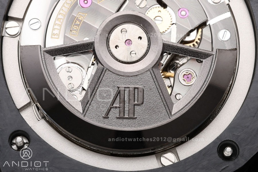 Royal Oak Offshore 44mm Forged Carbon Ceramic Bezel JF 1:1 Best Edition Black Dial on Rubber Strap A3126