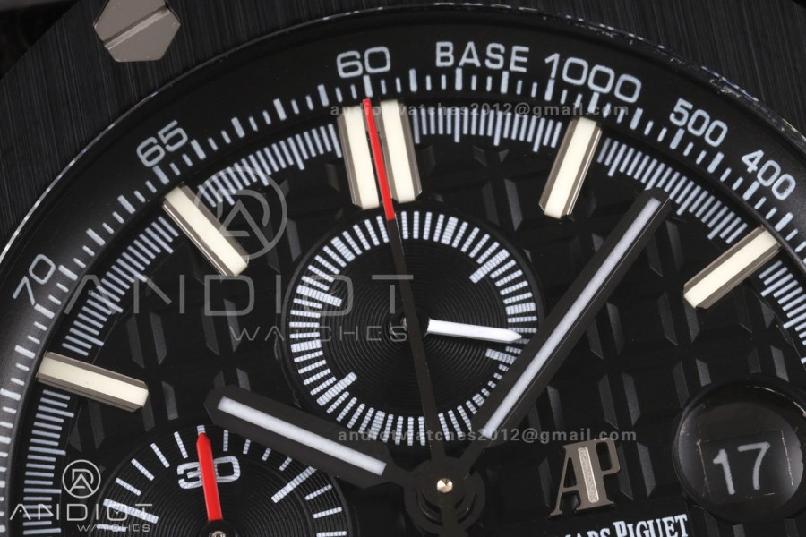 Royal Oak Offshore 44mm Forged Carbon Ceramic Bezel JF 1:1 Best Edition Black Dial on Rubber Strap A3126