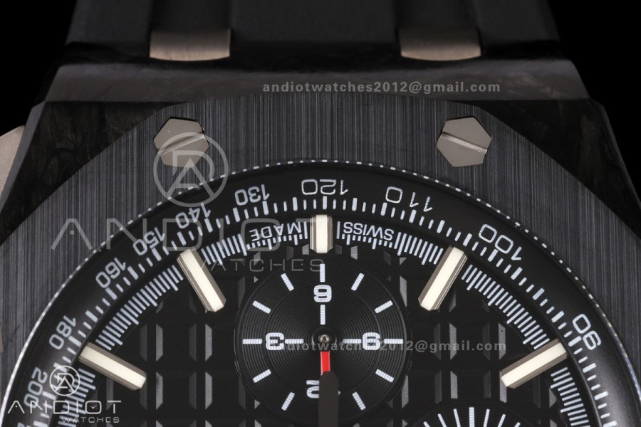 Royal Oak Offshore 44mm Forged Carbon Ceramic Bezel JF 1:1 Best Edition Black Dial on Rubber Strap A3126