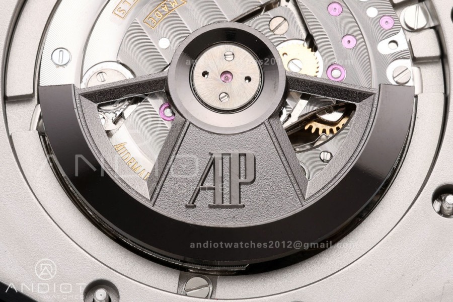 Royal Oak Offshore 44mm SS Green Ceramic Bezel JF 1:1 Best Edition Cream Dial on Rubber Strap A3126
