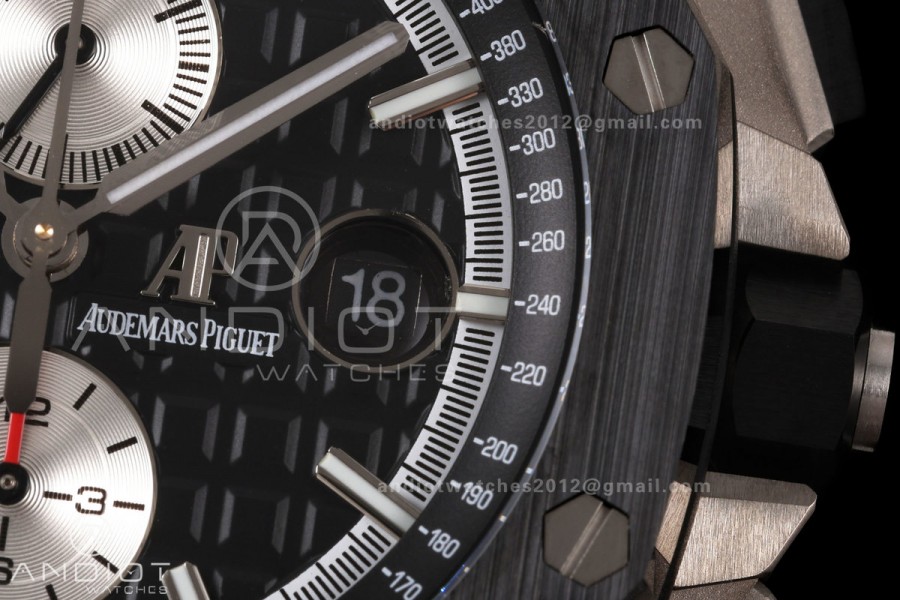 Royal Oak Offshore 44mm Ti JF 1:1 Best Edition Black Dial On Black Rubber Strap A3126