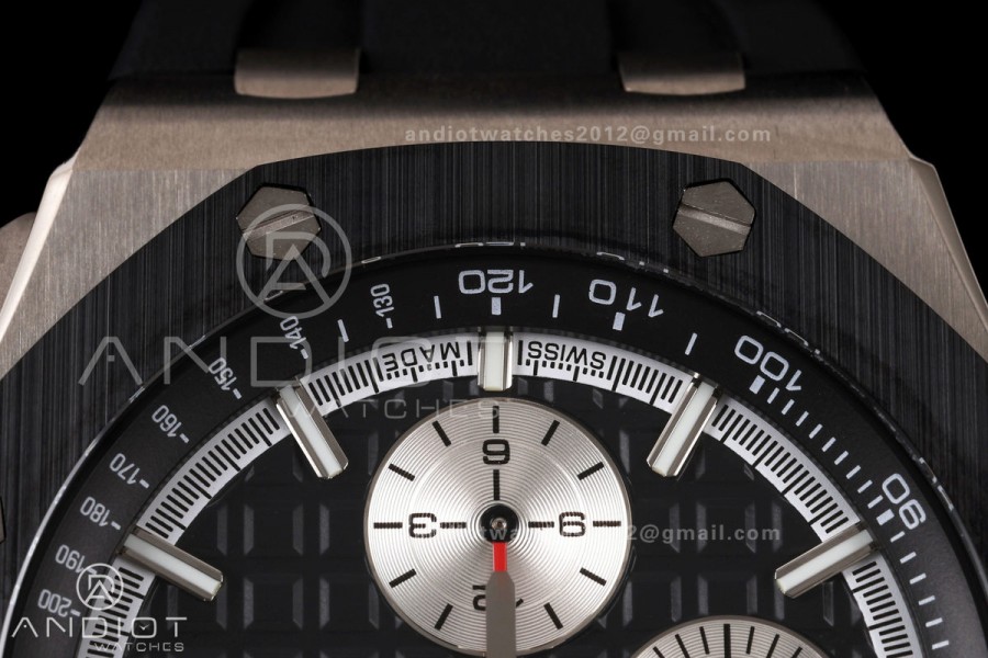 Royal Oak Offshore 44mm Ti JF 1:1 Best Edition Black Dial On Black Rubber Strap A3126