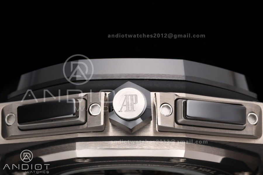 Royal Oak Offshore 44mm Ti JF 1:1 Best Edition Black Dial On Black Rubber Strap A3126