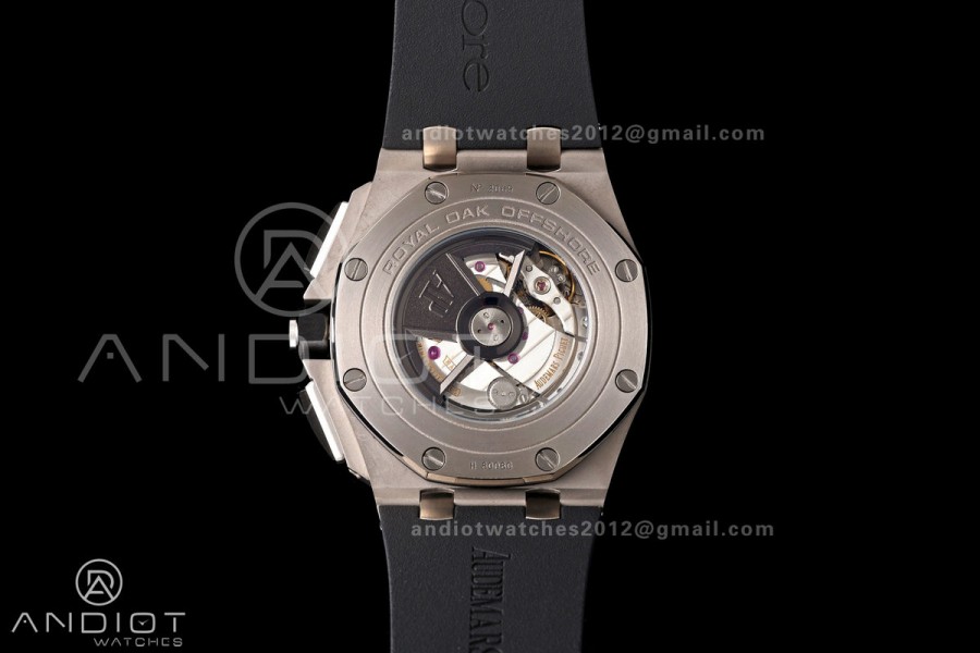 Royal Oak Offshore 44mm Ti JF 1:1 Best Edition Black Dial On Black Rubber Strap A3126