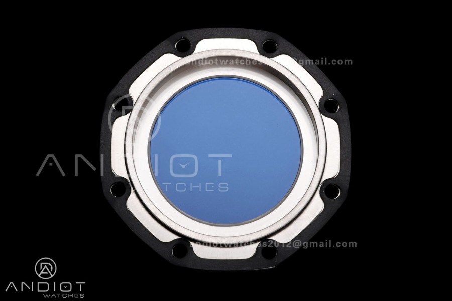 Royal Oak Offshore 44mm SS Blue Ceramic Bezel JF 1:1 Best Edition Blue/Red Dial on Rubber Strap A3126
