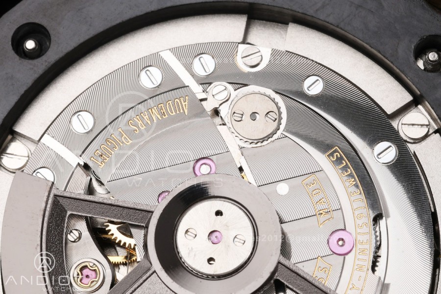 Royal Oak Offshore 44mm Forged Carbon RG Bezel JF 1:1 Best Edition Black Dial on Rubber Strap A3126