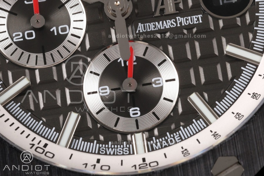 Royal Oak Offshore 44mm Black Ceramic Bezel JF 1:1 Best Edition Gray Dial on Rubber Strap A3126