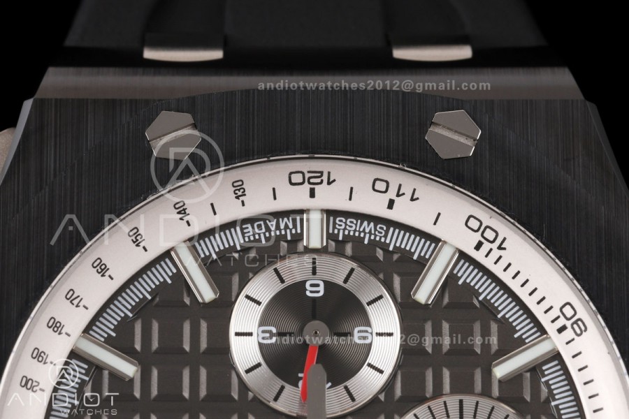 Royal Oak Offshore 44mm Black Ceramic Bezel JF 1:1 Best Edition Gray Dial on Rubber Strap A3126