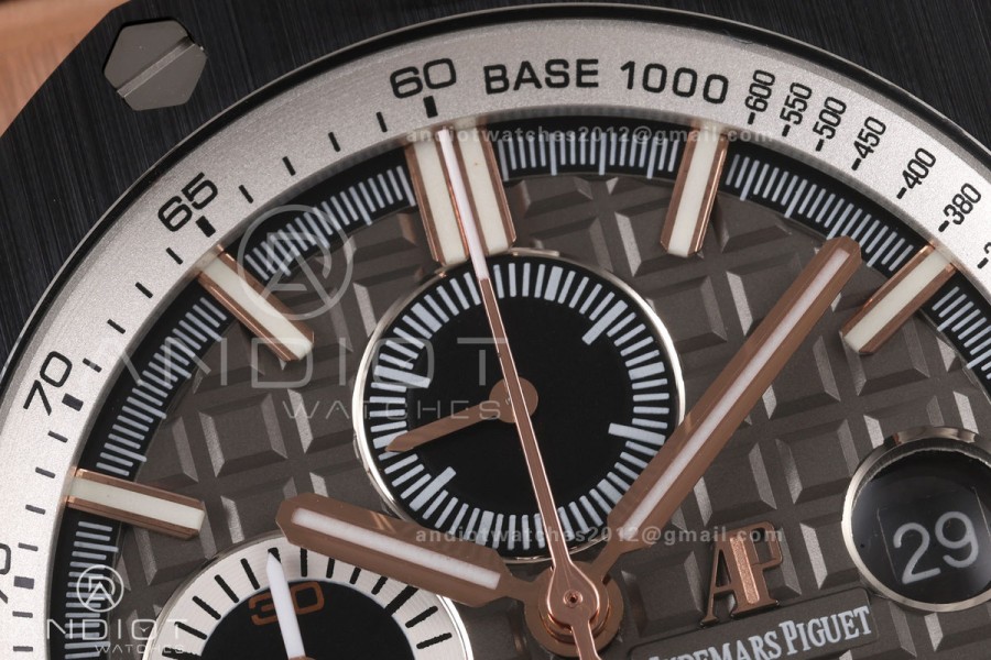 Royal Oak Offshore 44mm RG Ceramic Bezel JF 1:1 Best Edition Gray Dial on Rubber Strap A3126