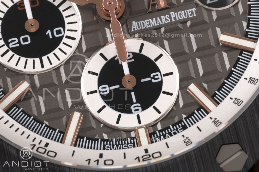 Royal Oak Offshore 44mm RG Ceramic Bezel JF 1:1 Best Edition Gray Dial on Rubber Strap A3126
