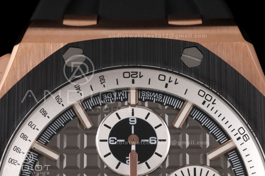 Royal Oak Offshore 44mm RG Ceramic Bezel JF 1:1 Best Edition Gray Dial on Rubber Strap A3126