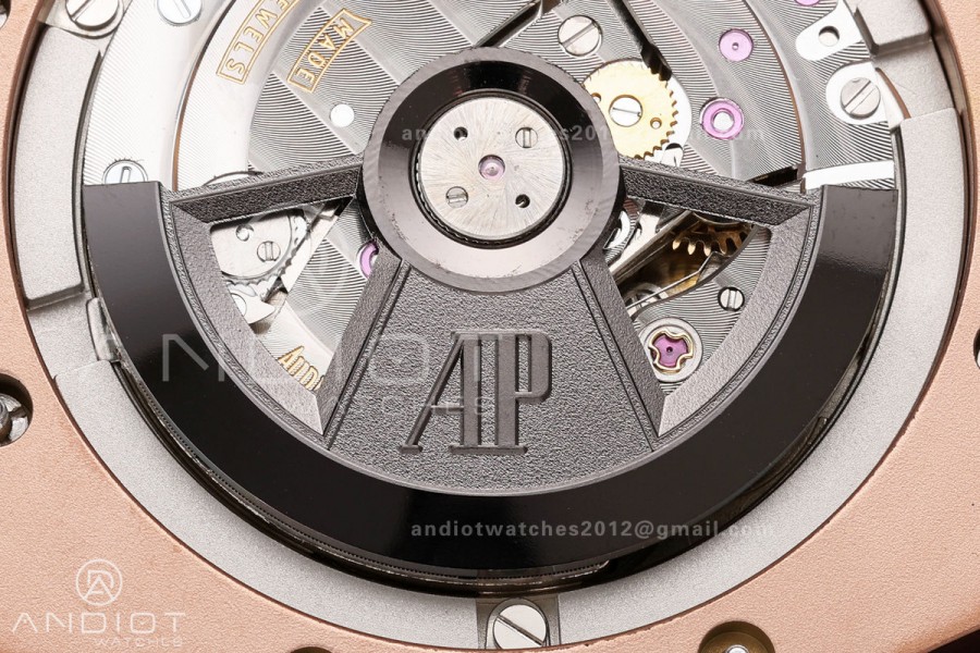 Royal Oak Offshore 44mm RG Ceramic Bezel JF 1:1 Best Edition Black Dial on Rubber Strap A3126