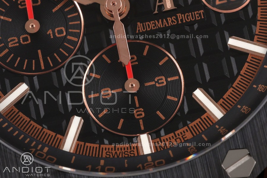Royal Oak Offshore 44mm RG Ceramic Bezel JF 1:1 Best Edition Black Dial on Rubber Strap A3126