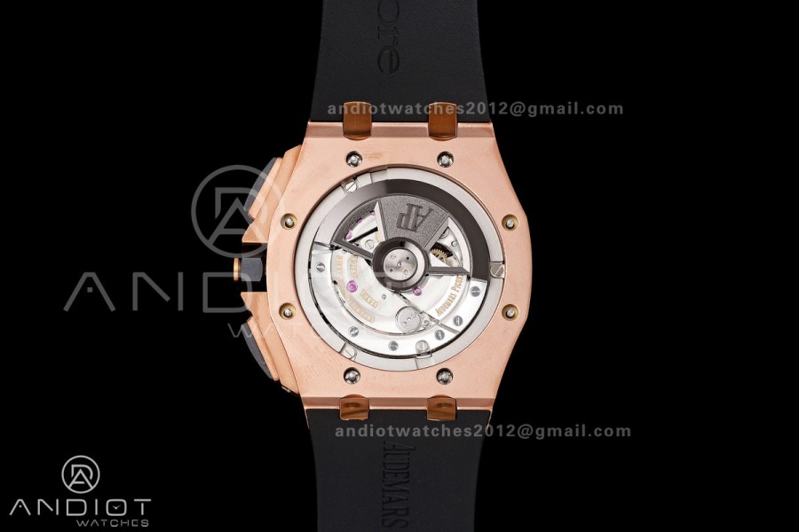 Royal Oak Offshore 44mm RG Ceramic Bezel JF 1:1 Best Edition Black/Silver Dial on Rubber Strap A3126