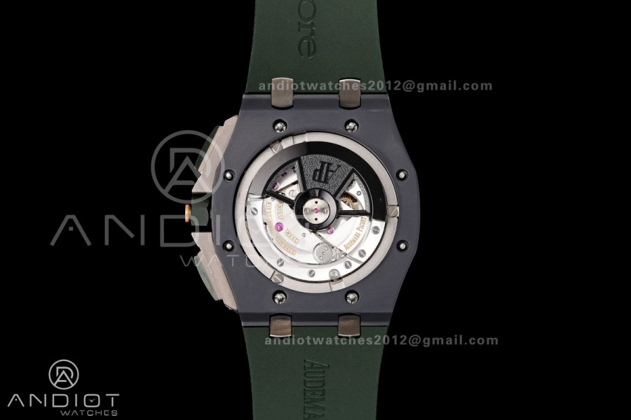 Royal Oak Offshore 44mm Ceramic Green Bezel JF 1:1 Best Edition Green Dial on Rubber Strap A3126