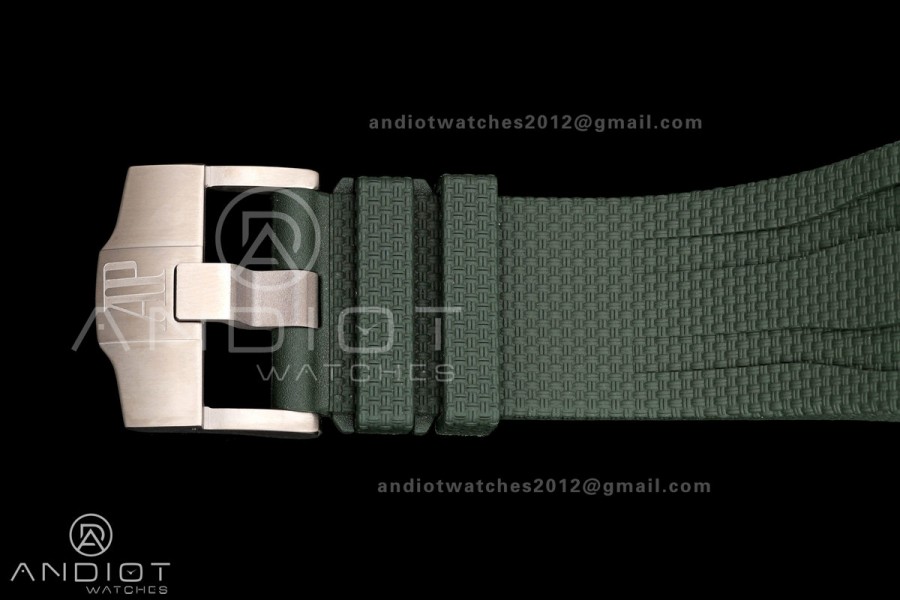 Royal Oak Offshore 44mm Ceramic Green Bezel JF 1:1 Best Edition Green Dial on Rubber Strap A3126