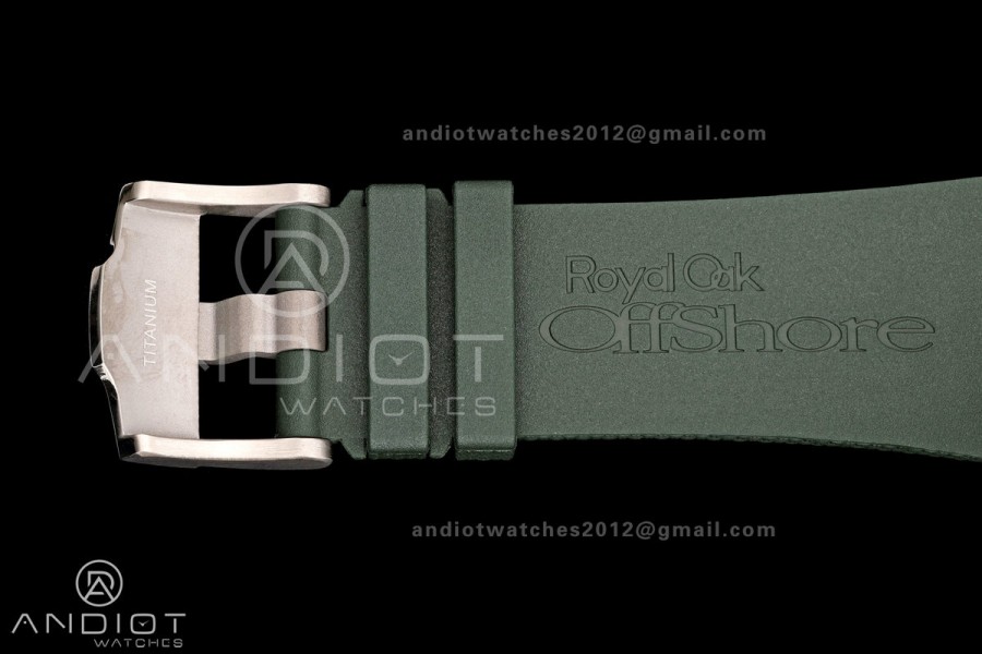 Royal Oak Offshore 44mm Ceramic Green Bezel JF 1:1 Best Edition Green Dial on Rubber Strap A3126