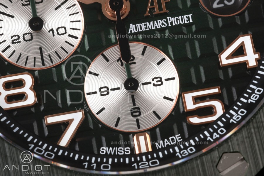 Royal Oak Offshore 44mm Ceramic Green Bezel JF 1:1 Best Edition Green Dial on Rubber Strap A3126