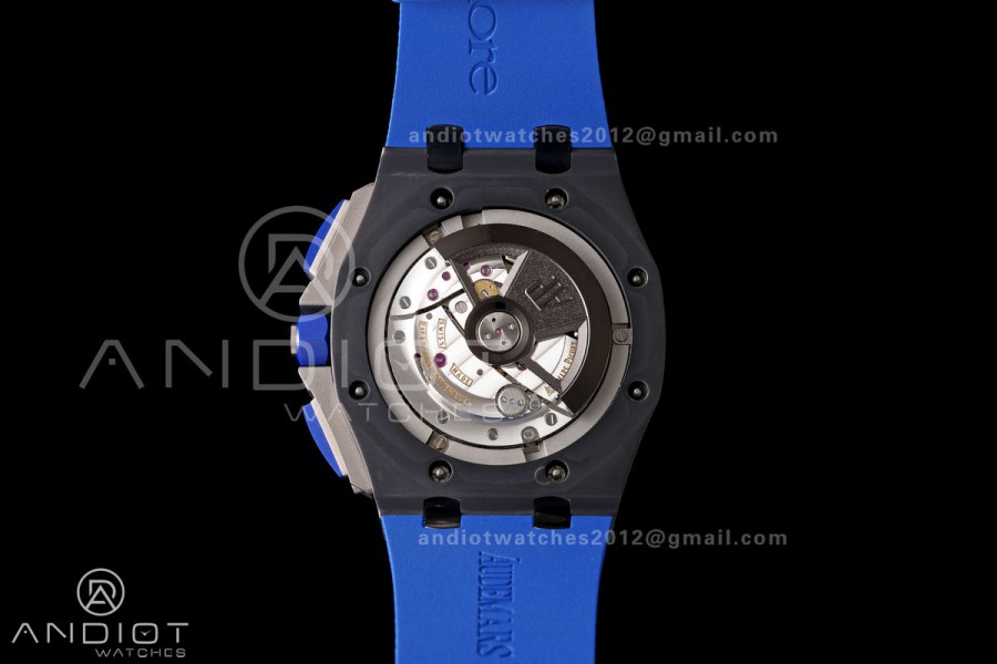 Royal Oak Offshore 44mm Ceramic Blue Bezel JF 1:1 Best Edition Blue Dial on Rubber Strap A3126