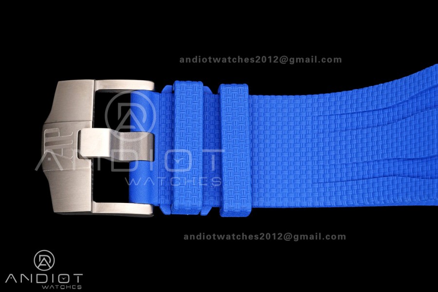 Royal Oak Offshore 44mm Ceramic Blue Bezel JF 1:1 Best Edition Blue Dial on Rubber Strap A3126