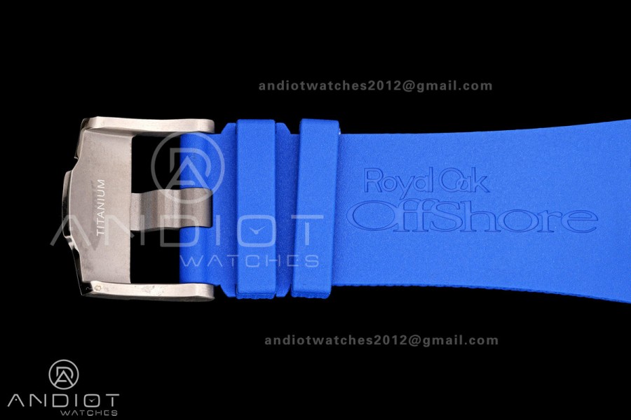 Royal Oak Offshore 44mm Ceramic Blue Bezel JF 1:1 Best Edition Blue Dial on Rubber Strap A3126