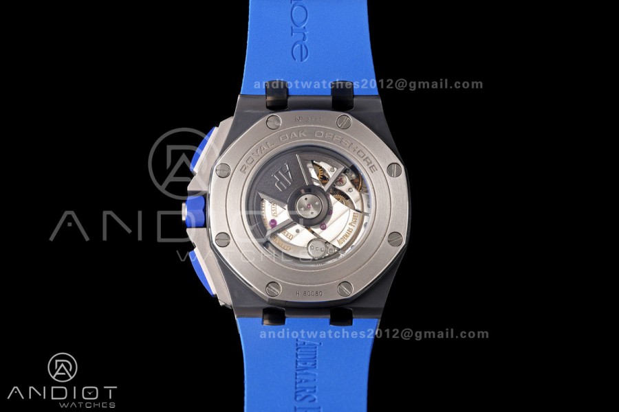 Royal Oak Offshore 44mm Ceramic Blue Bezel JF 1:1 Best Edition Blue Dial on Rubber Strap A3126