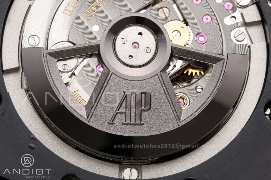 Royal Oak Offshore 44mm Black Ceramic RG Bezel JF 1:1 Best Edition Brown Ombre Dial on Rubber Strap A3126